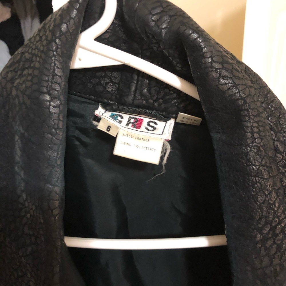 Women’s large leather jacket long double breasted